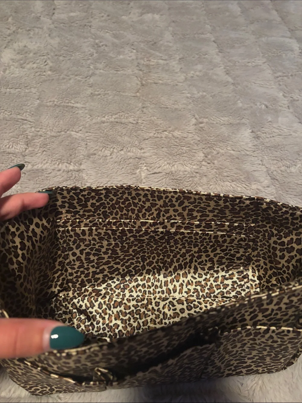 Leopard Print Cosmetic Organizer Pouch - Brown/Black